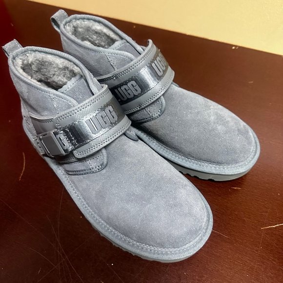 Ugg Mens Gray Neumel 1118570 Suede Snapback Ankle Winter Boots Size US 10 - Picture 2 of 5